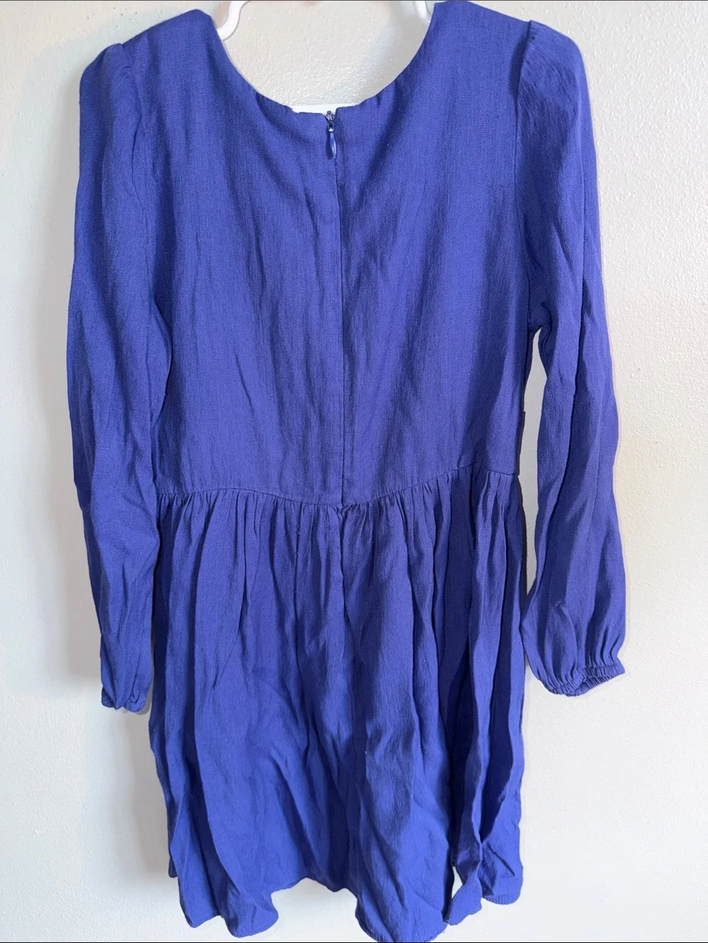 Girls' Long Sleeve Cobalt Blue Button-Accent Dress
